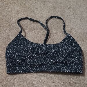 Flow Y Bra - Lululemon Black & White Speckled